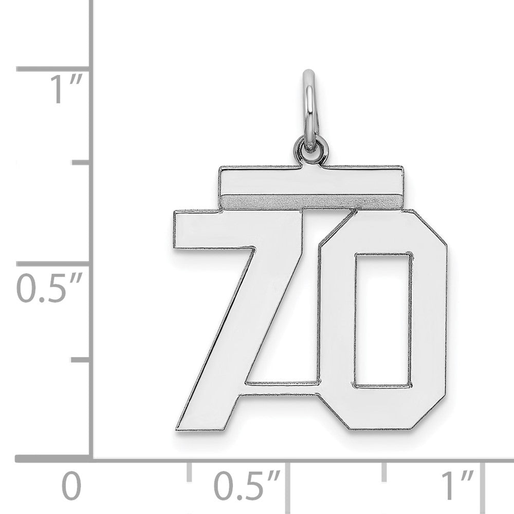 Sterlingsilber Sterlingsilber/silver Rhodiniert Poliert Zahl 70 Charm