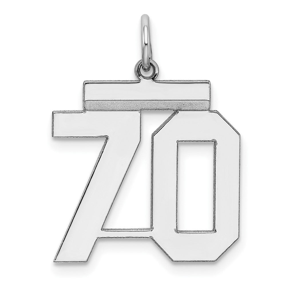 Sterlingsilber Sterlingsilber/silver Rhodiniert Poliert Zahl 70 Charm