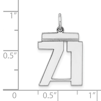 Sterlingsilber Sterlingsilber/silver Rhodiniert Poliert Zahl 71 Charm