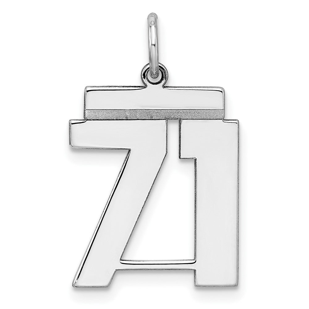 Sterlingsilber Sterlingsilber/silver Rhodiniert Poliert Zahl 71 Charm