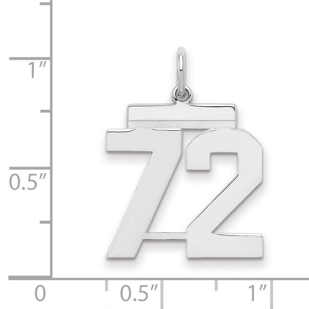 Sterlingsilber Sterlingsilber/silver Rhodiniert Poliert Zahl 72 Charm