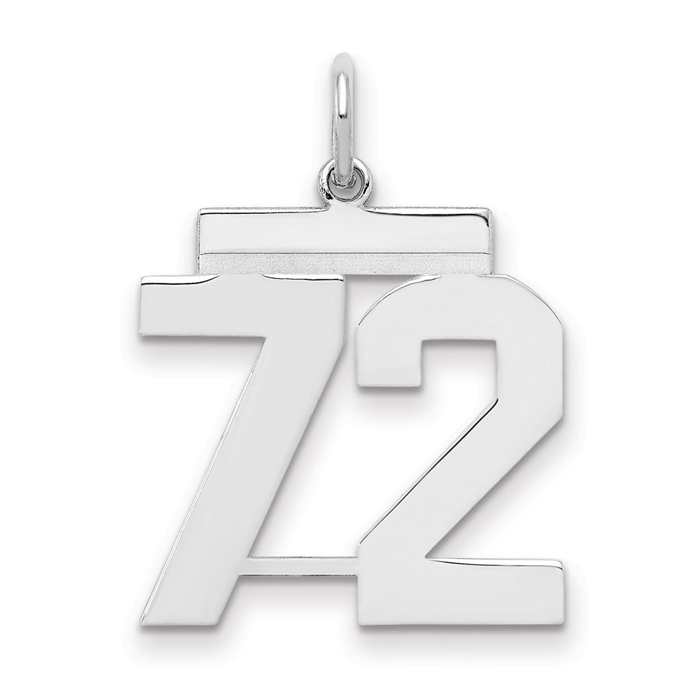 Sterlingsilber Sterlingsilber/silver Rhodiniert Poliert Zahl 72 Charm