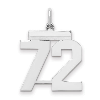 Sterlingsilber Sterlingsilber/silver Rhodiniert Poliert Zahl 72 Charm