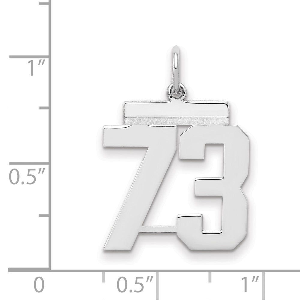 Sterlingsilber Sterlingsilber/silver Rhodiniert Poliert Zahl 73 Charm