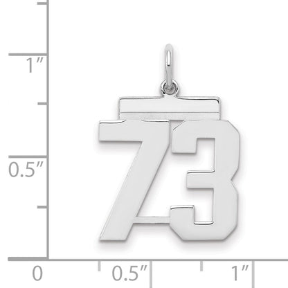Sterlingsilber Sterlingsilber/silver Rhodiniert Poliert Zahl 73 Charm