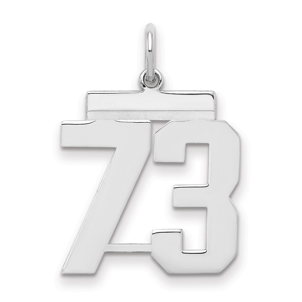 Sterlingsilber Sterlingsilber/silver Rhodiniert Poliert Zahl 73 Charm