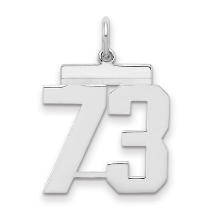 Sterlingsilber Sterlingsilber/silver Rhodiniert Poliert Zahl 73 Charm