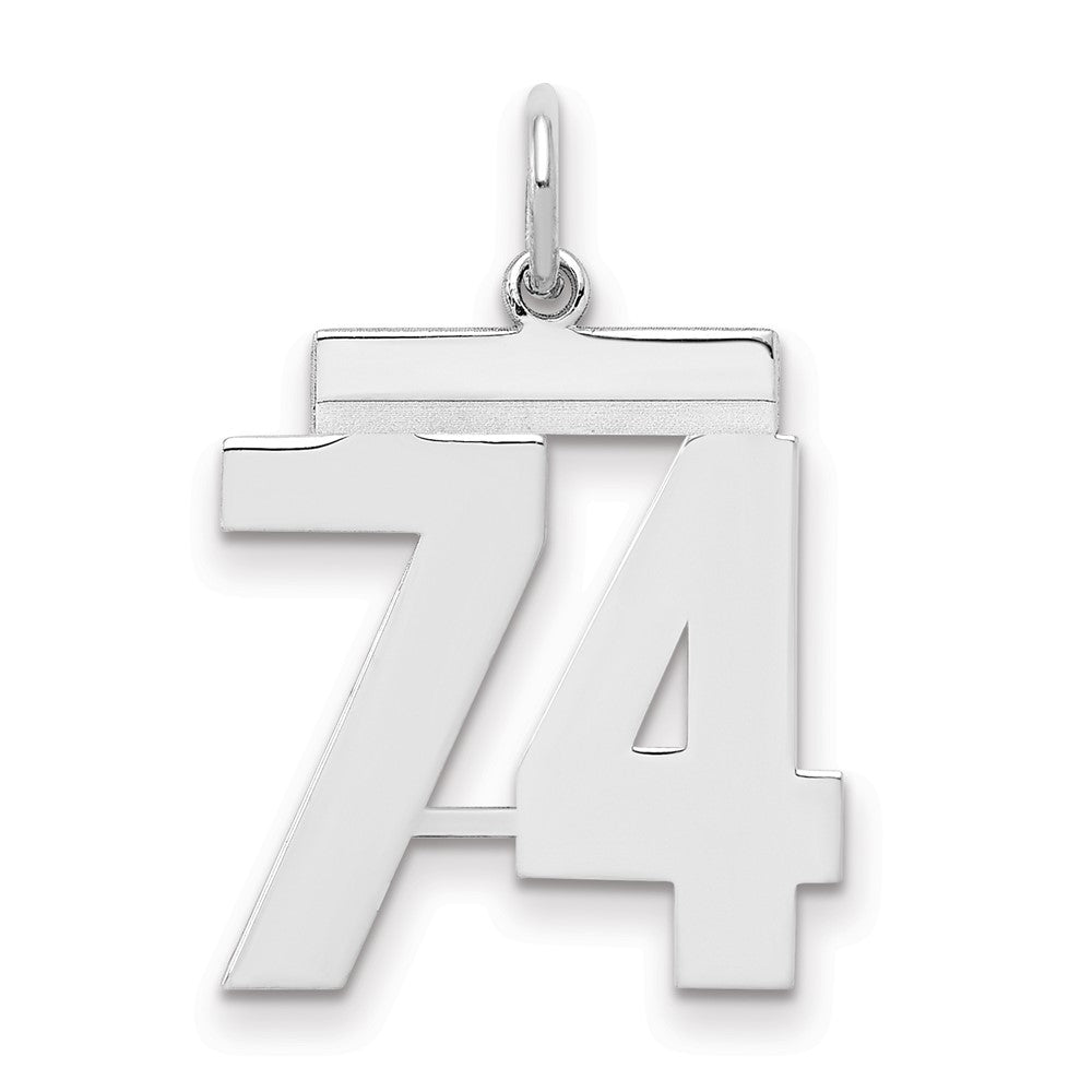 Sterlingsilber Sterlingsilber/silver Rhodiniert Poliert Zahl 74 Charm