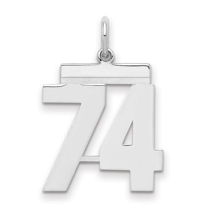 Sterlingsilber Sterlingsilber/silver Rhodiniert Poliert Zahl 74 Charm
