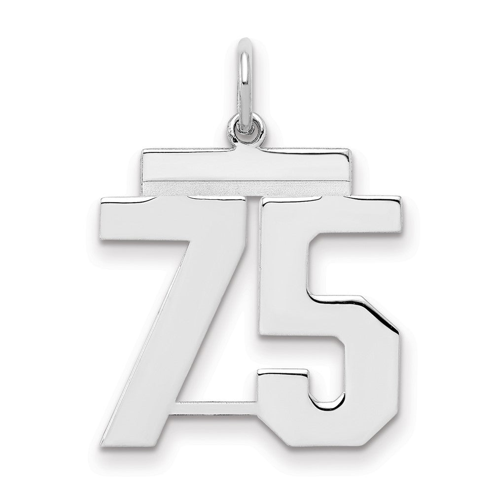 Sterlingsilber Sterlingsilber/silver Rhodiniert Poliert Zahl 75 Charm