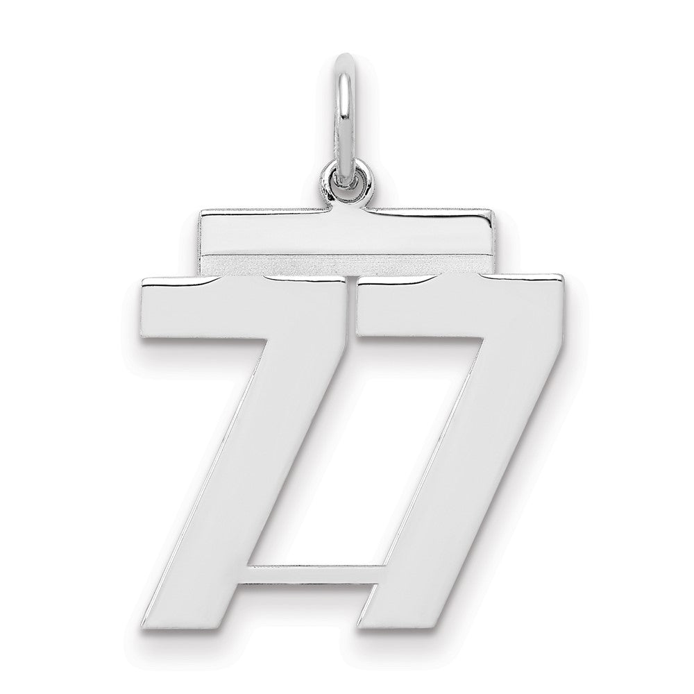 Sterlingsilber Sterlingsilber/silver Rhodiniert Poliert Zahl 77 Charm