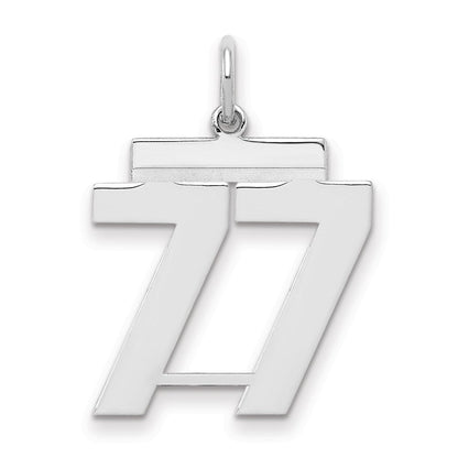 Sterlingsilber Sterlingsilber/silver Rhodiniert Poliert Zahl 77 Charm