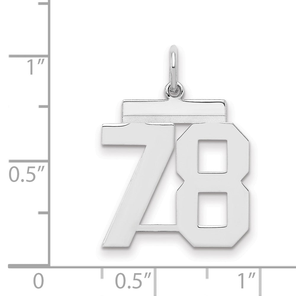 Sterlingsilber Sterlingsilber/silver Rhodiniert Poliert Zahl 78 Charm