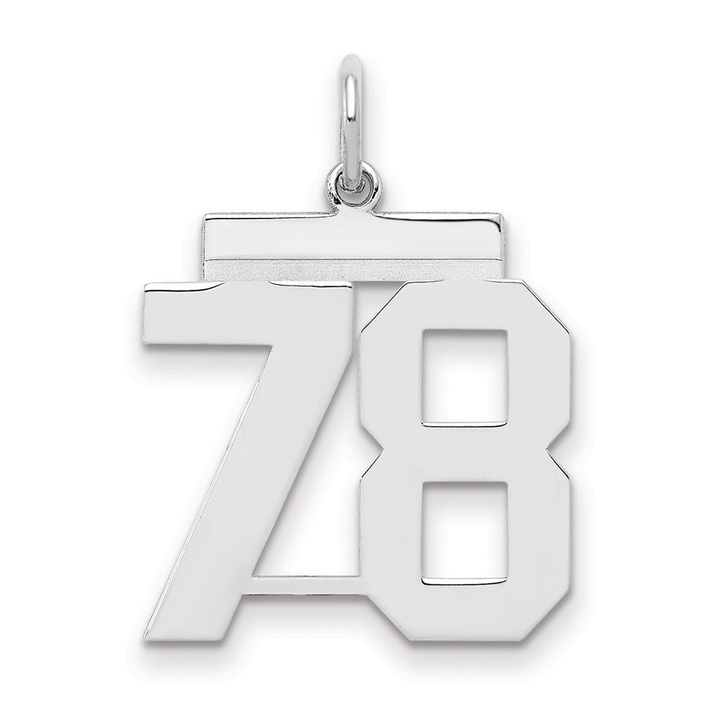 Sterlingsilber Sterlingsilber/silver Rhodiniert Poliert Zahl 78 Charm