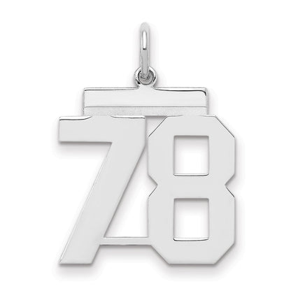 Sterlingsilber Sterlingsilber/silver Rhodiniert Poliert Zahl 78 Charm