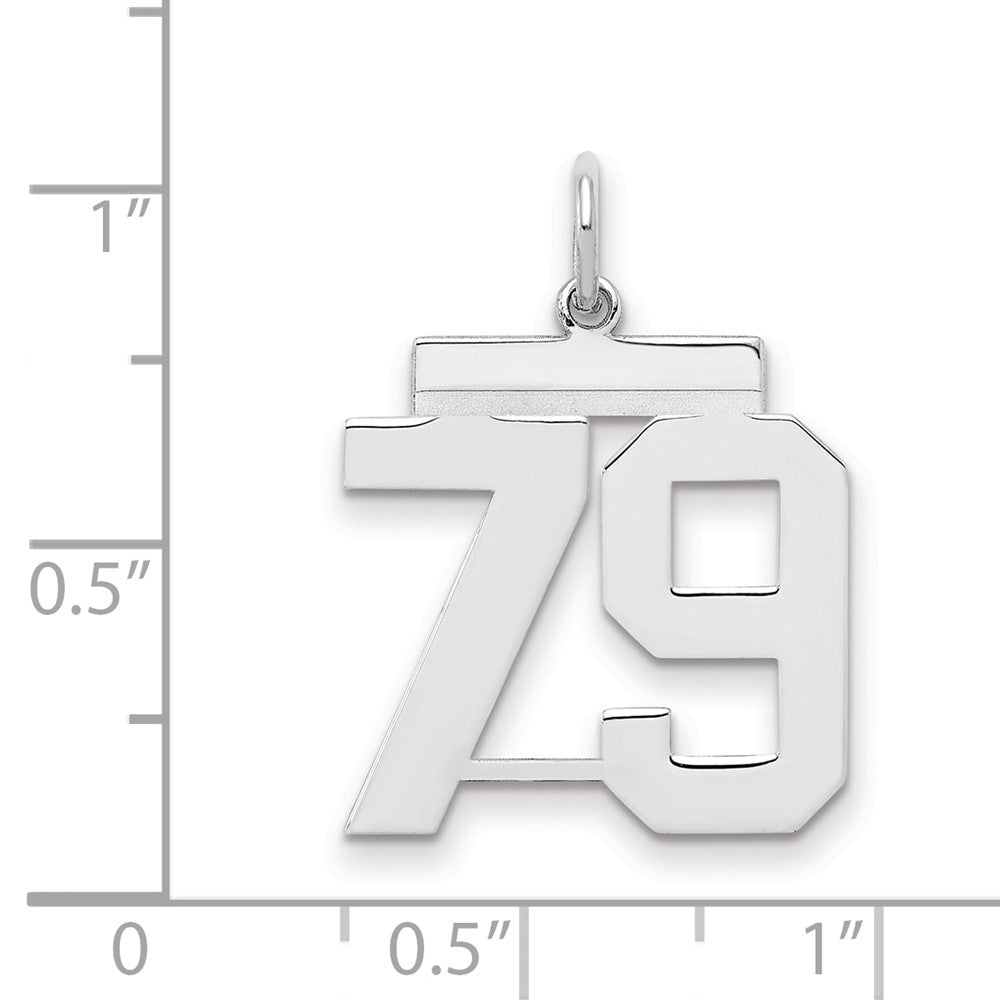 Sterlingsilber Sterlingsilber/silver Rhodiniert Poliert Zahl 79 Charm