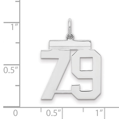 Sterlingsilber Sterlingsilber/silver Rhodiniert Poliert Zahl 79 Charm