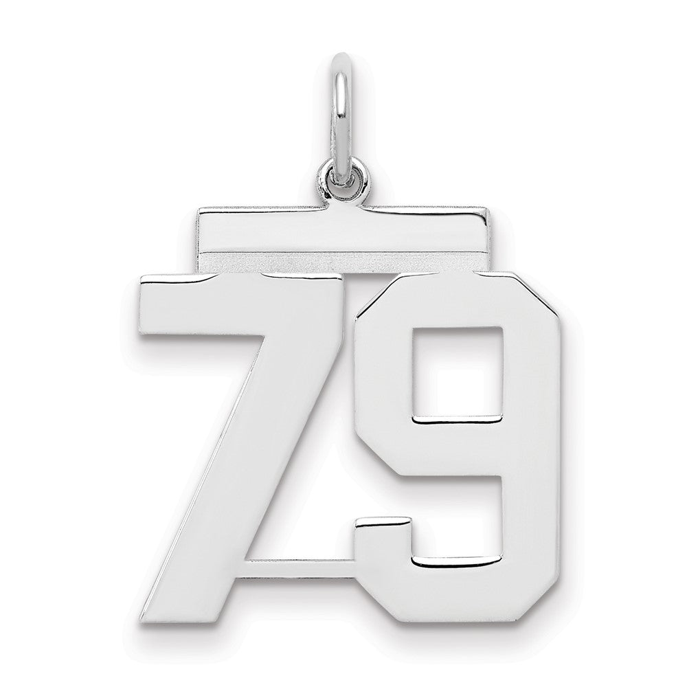 Sterlingsilber Sterlingsilber/silver Rhodiniert Poliert Zahl 79 Charm