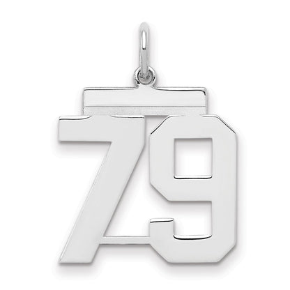 Sterlingsilber Sterlingsilber/silver Rhodiniert Poliert Zahl 79 Charm