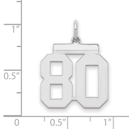 Sterlingsilber Sterlingsilber/silver Rhodiniert Poliert Zahl 80 Charm