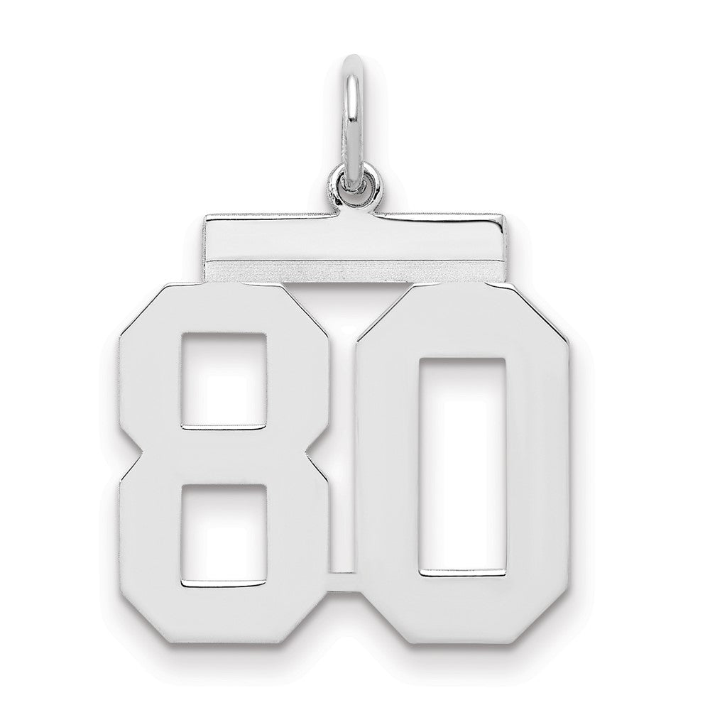 Sterlingsilber Sterlingsilber/silver Rhodiniert Poliert Zahl 80 Charm