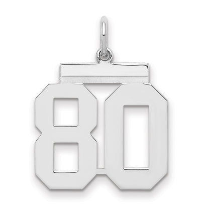 Sterlingsilber Sterlingsilber/silver Rhodiniert Poliert Zahl 80 Charm