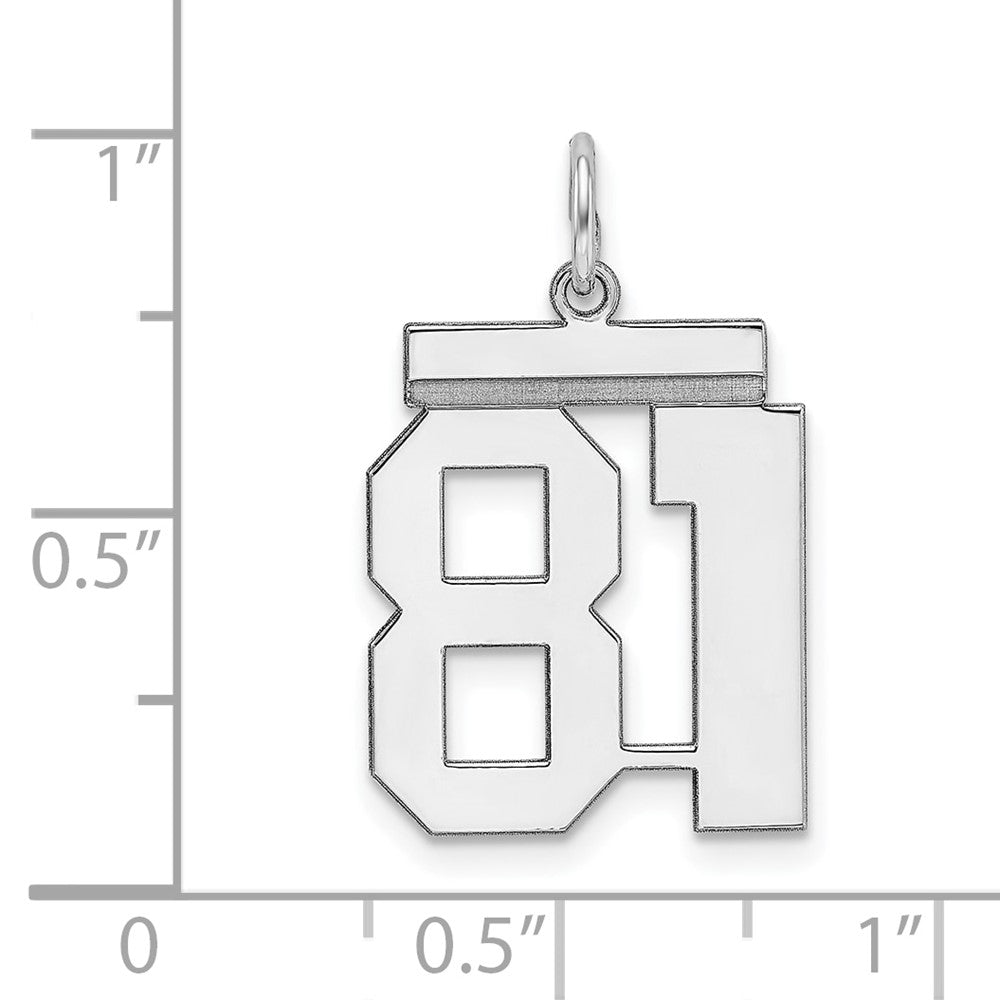 Sterlingsilber Sterlingsilber/silver Rhodiniert Poliert Zahl 81 Charm