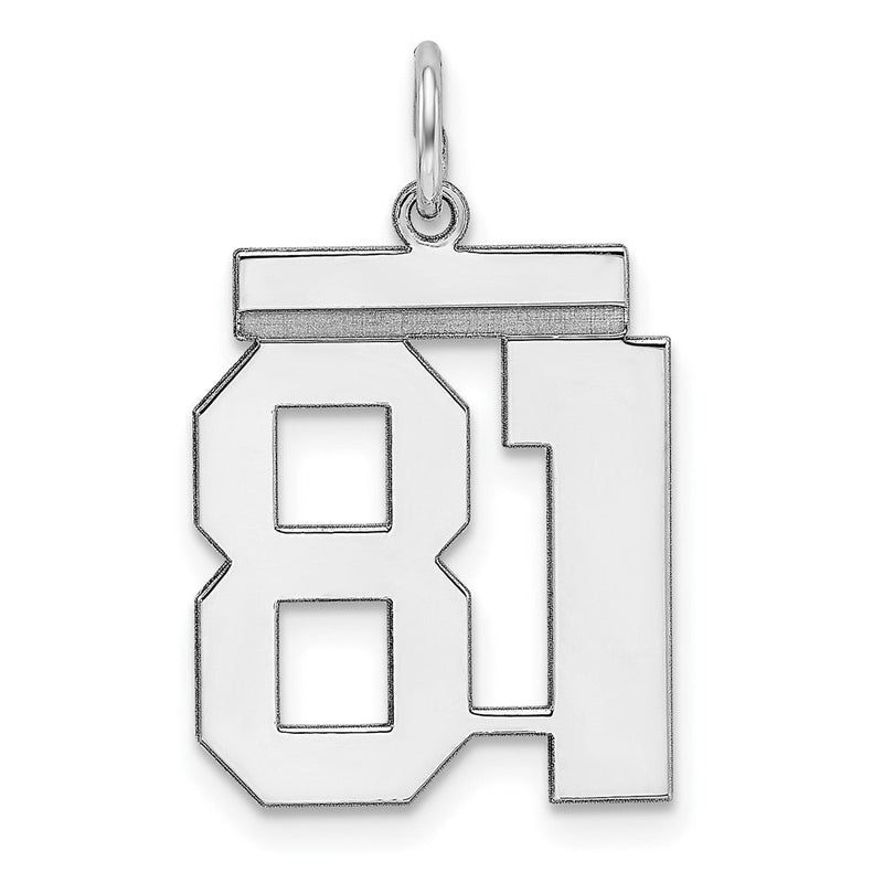 Sterlingsilber Sterlingsilber/silver Rhodiniert Poliert Zahl 81 Charm