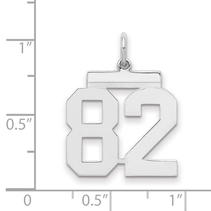 Sterlingsilber Sterlingsilber/silver Rhodiniert Poliert Zahl 82 Charm