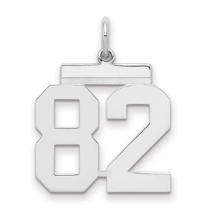 Sterlingsilber Sterlingsilber/silver Rhodiniert Poliert Zahl 82 Charm