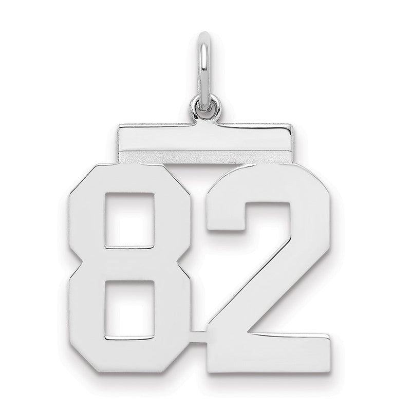 Sterlingsilber Sterlingsilber/silver Rhodiniert Poliert Zahl 82 Charm