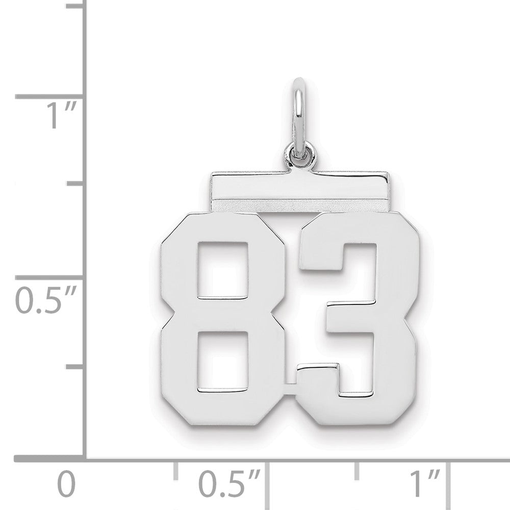 Sterlingsilber Sterlingsilber/silver Rhodiniert Poliert Zahl 83 Charm