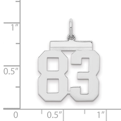 Sterlingsilber Sterlingsilber/silver Rhodiniert Poliert Zahl 83 Charm