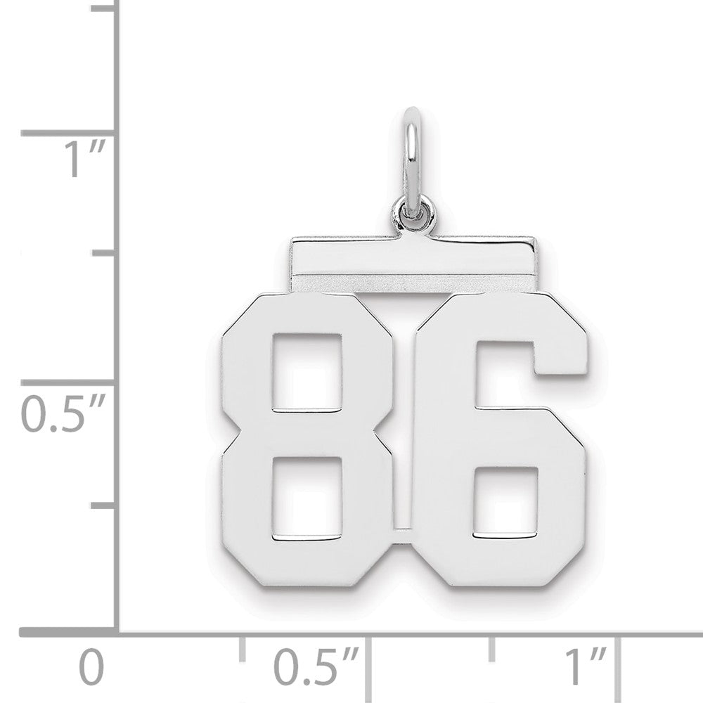 Sterlingsilber Sterlingsilber/silver Rhodiniert Poliert Zahl 86 Charm