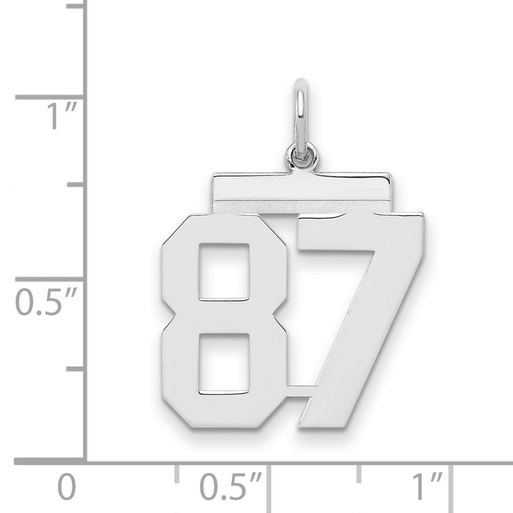 Sterlingsilber Sterlingsilber/silver Rhodiniert Poliert Zahl 87 Charm