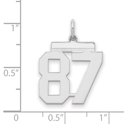 Sterlingsilber Sterlingsilber/silver Rhodiniert Poliert Zahl 87 Charm