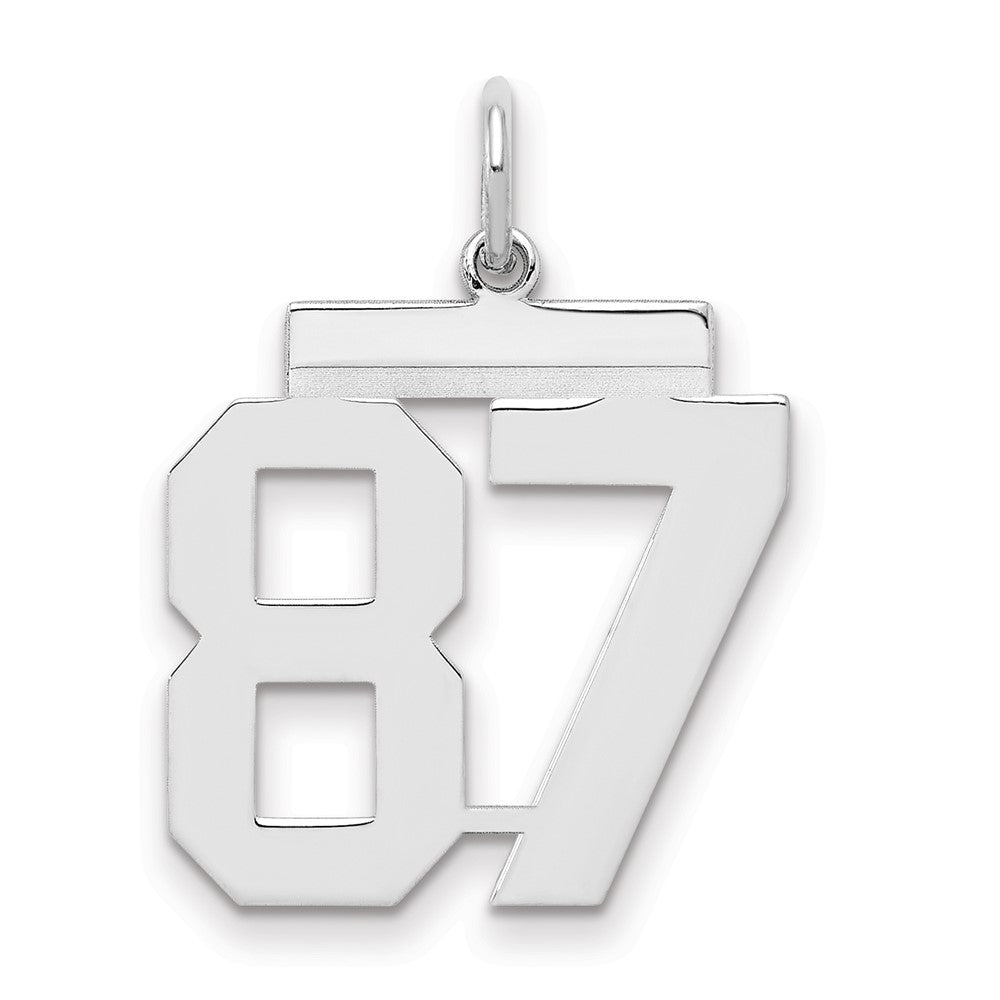 Sterlingsilber Sterlingsilber/silver Rhodiniert Poliert Zahl 87 Charm