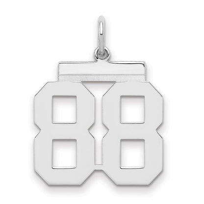 Sterlingsilber Sterlingsilber/silver Rhodiniert Poliert Zahl 88 Charm