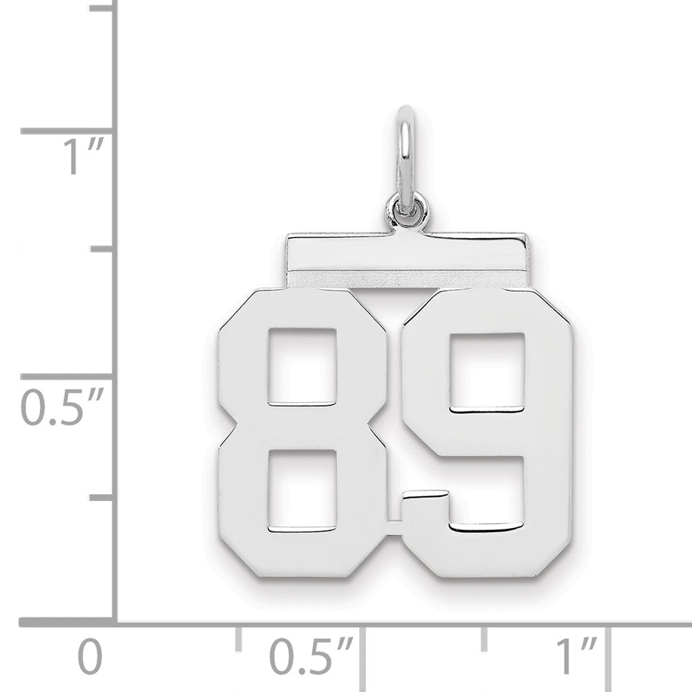 Sterlingsilber Sterlingsilber/silver Rhodiniert Poliert Zahl 89 Charm