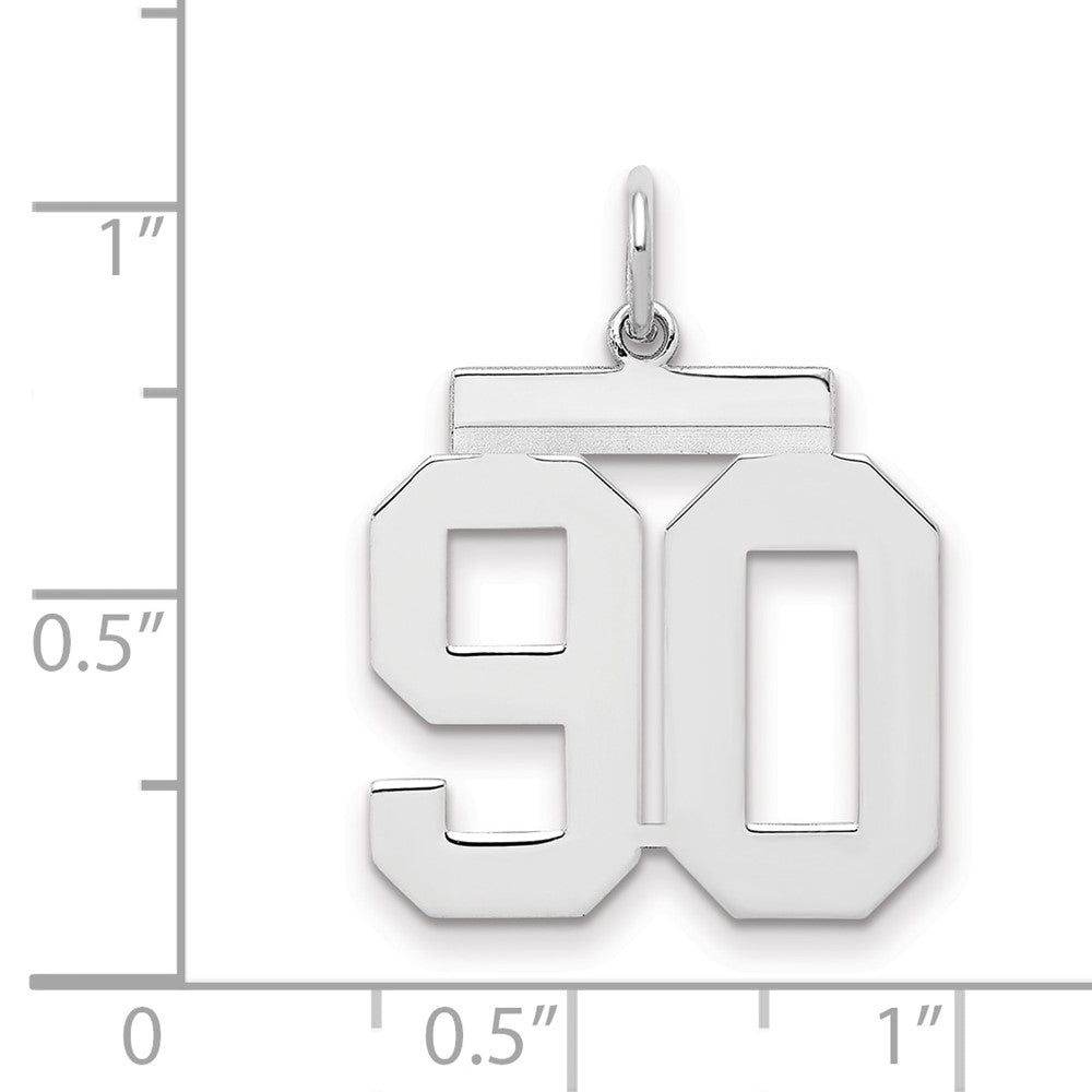Sterlingsilber Sterlingsilber/silver Rhodiniert Poliert Zahl 90 Charm