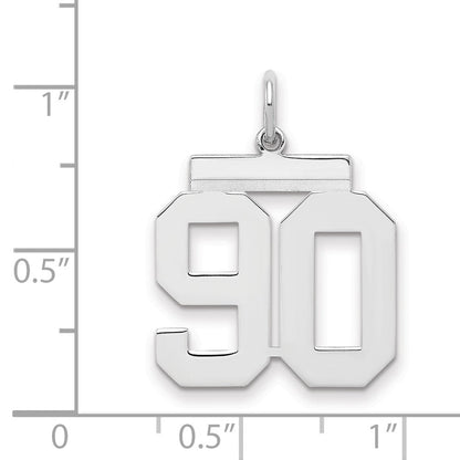 Sterlingsilber Sterlingsilber/silver Rhodiniert Poliert Zahl 90 Charm