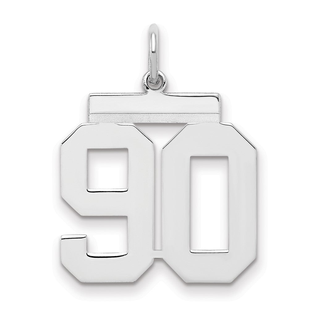 Sterlingsilber Sterlingsilber/silver Rhodiniert Poliert Zahl 90 Charm
