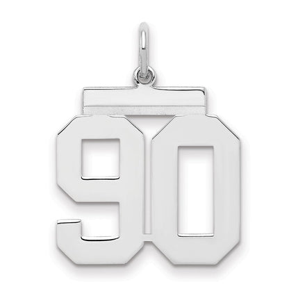 Sterlingsilber Sterlingsilber/silver Rhodiniert Poliert Zahl 90 Charm