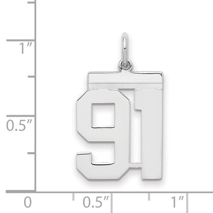 Sterlingsilber Sterlingsilber/silver Rhodiniert Poliert Zahl 91 Charm