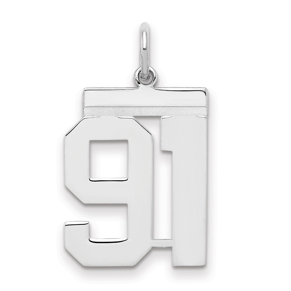 Sterlingsilber Sterlingsilber/silver Rhodiniert Poliert Zahl 91 Charm