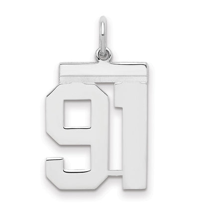 Sterlingsilber Sterlingsilber/silver Rhodiniert Poliert Zahl 91 Charm