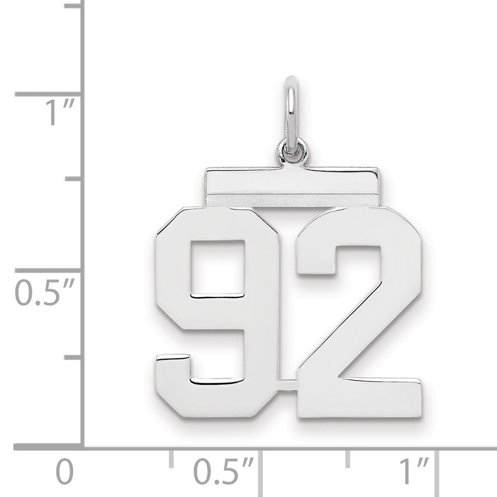 Sterlingsilber Sterlingsilber/silver Rhodiniert Poliert Zahl 92 Charm