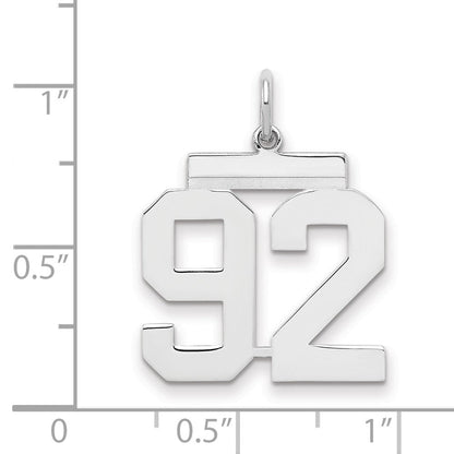 Sterlingsilber Sterlingsilber/silver Rhodiniert Poliert Zahl 92 Charm
