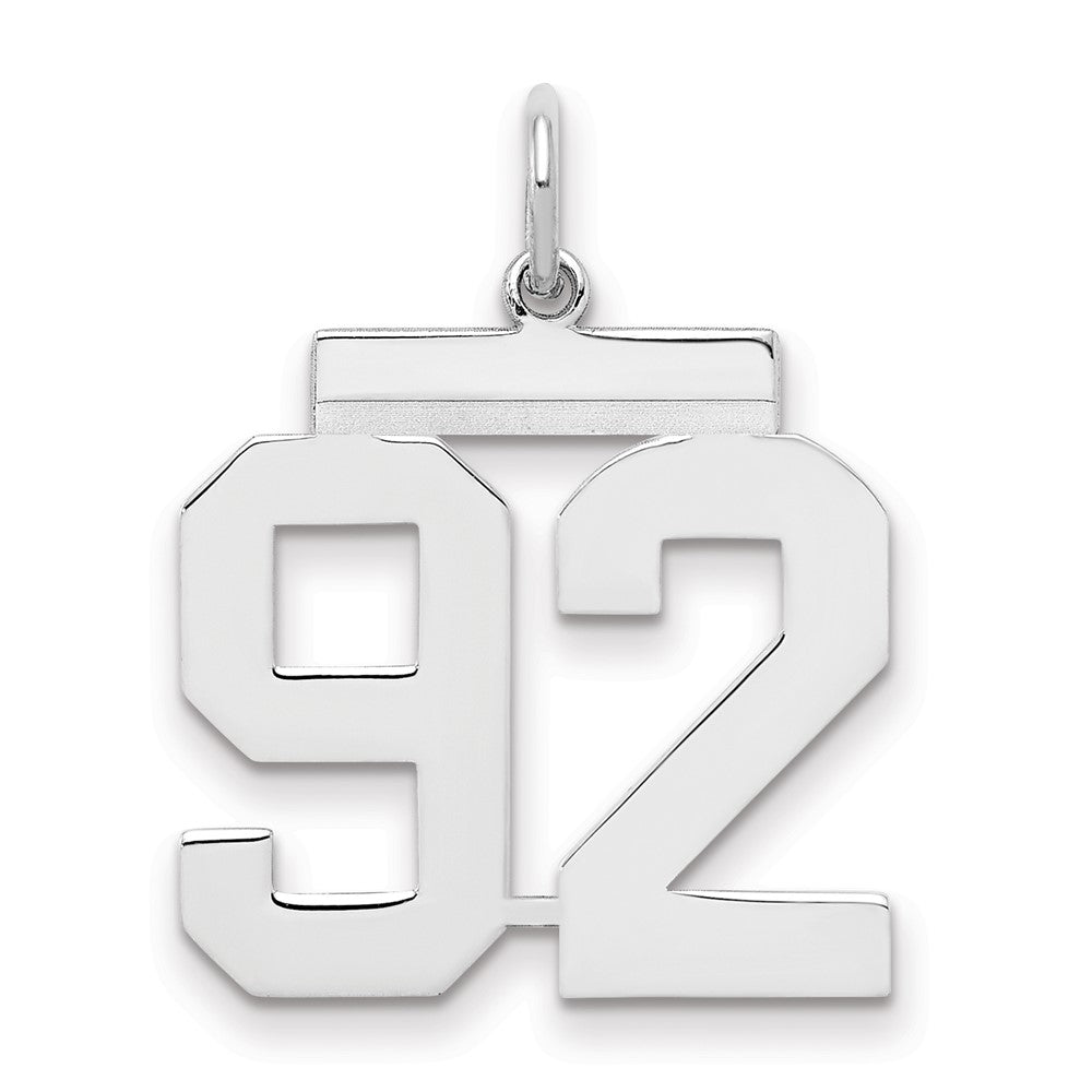 Sterlingsilber Sterlingsilber/silver Rhodiniert Poliert Zahl 92 Charm