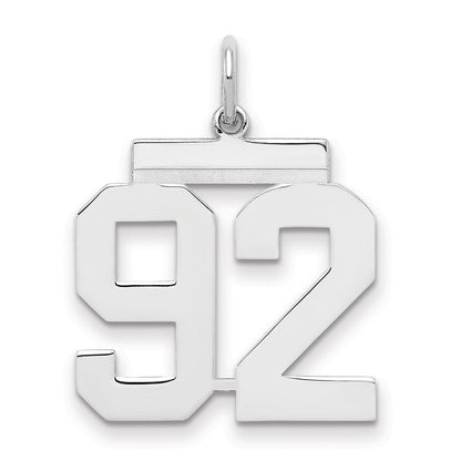 Sterlingsilber Sterlingsilber/silver Rhodiniert Poliert Zahl 92 Charm